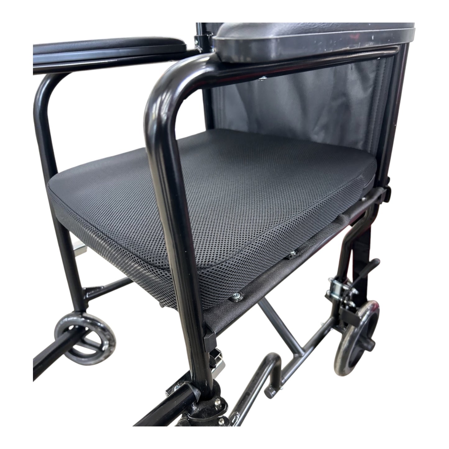 Medium Density Wheelchair Seat Cushion on wheelchair - top view