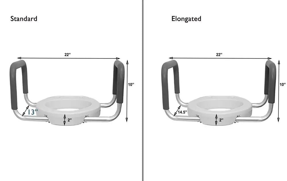 2” Raised Toilet Seat with Arms | Mobb - Factory Direct Medical