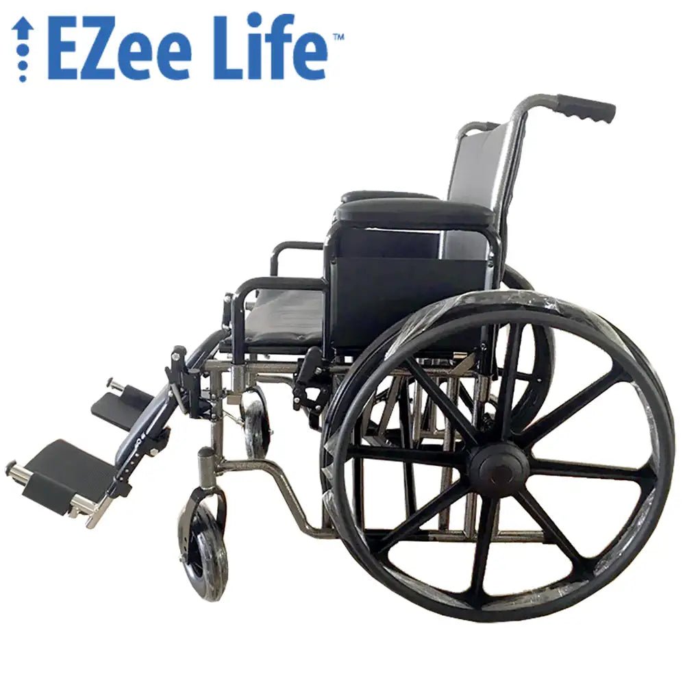 24" Bariatric - 500 lb Capacity - Heavy Duty EZee Life Wheelchair - CH1095 | Ezee Life - Factory Direct Medical