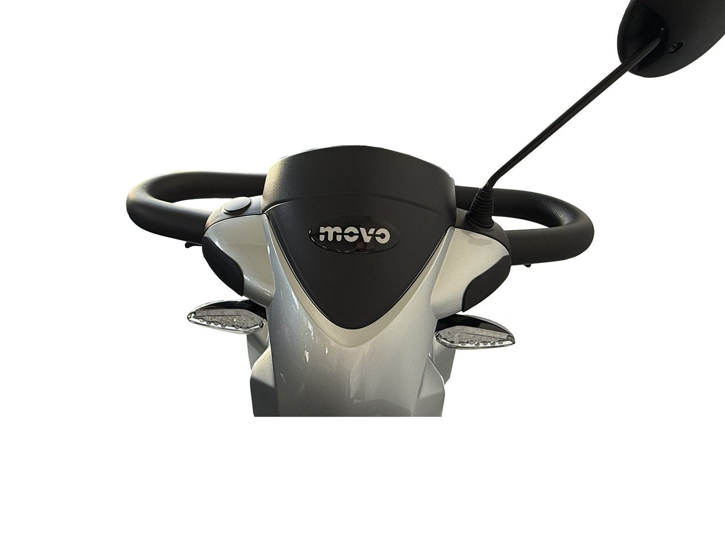 Movo Brome Lite silver 4-wheel scooter, side profile view