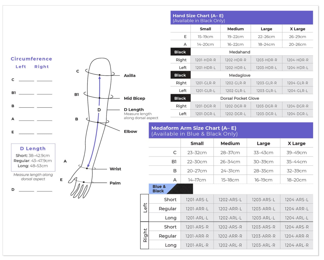 Sigvaris Medaform Standard Arm 30-40 mmHg