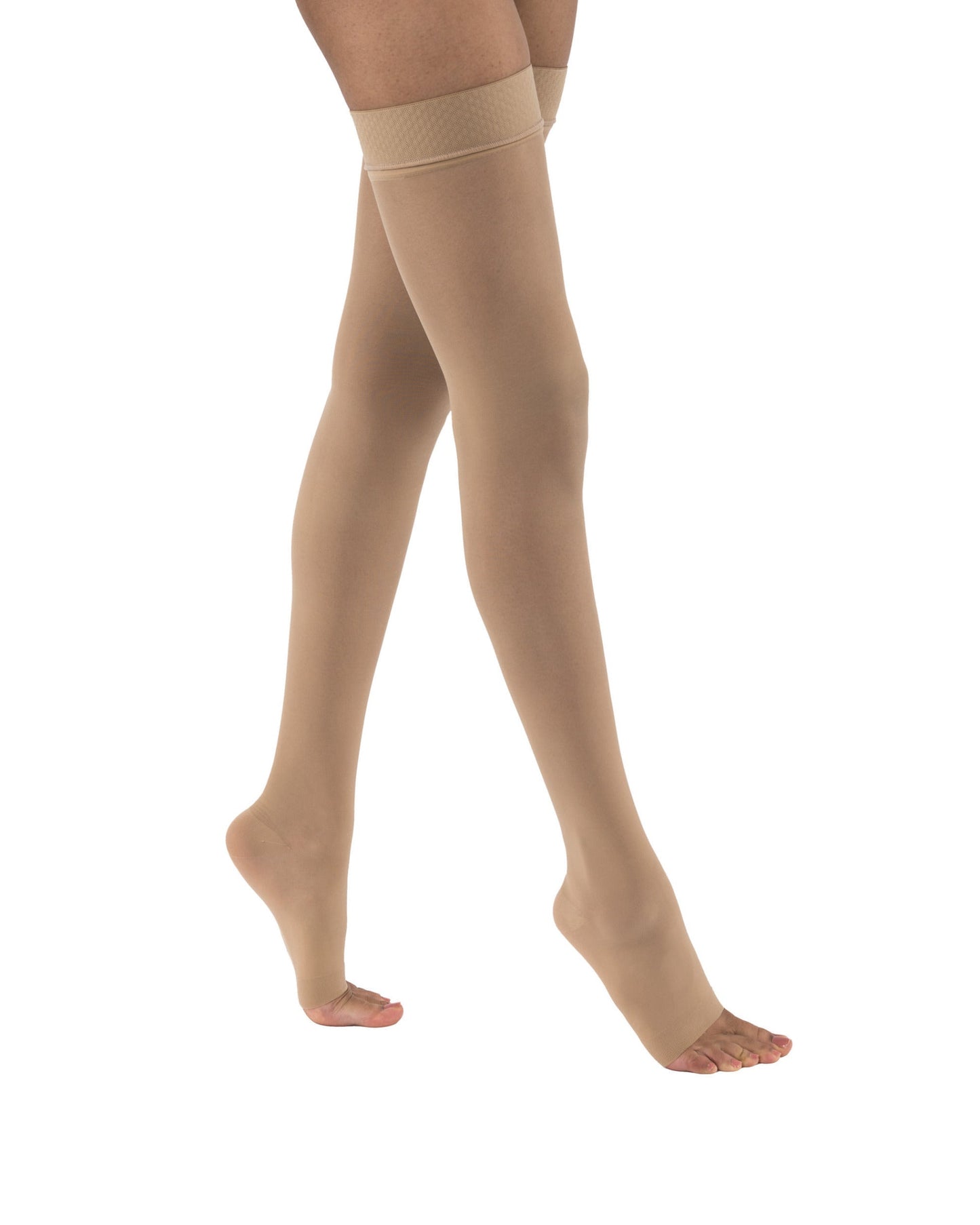 JOBST UltraSheer Compression Stockings 20-30 mmHg Thigh High Lace Band Open Toe Petite