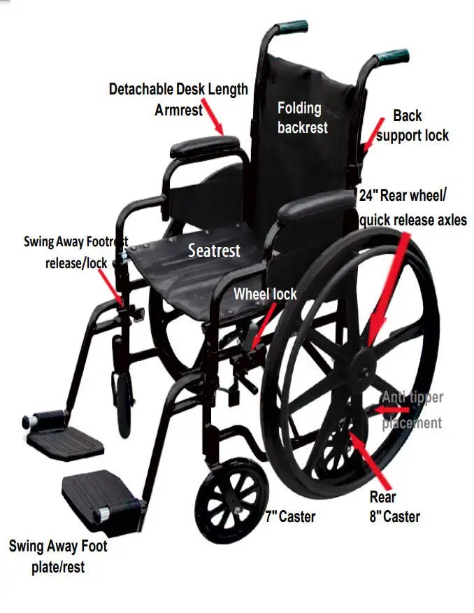 18" Aluminum Wheelchair/Lightweight Transport Chair Duo | Mobb - Factory Direct Medical