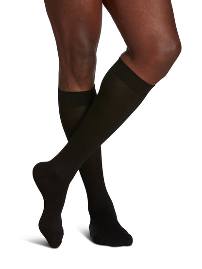 Sigvaris 190 Sea Island Cotton Compression Socks 15-20 mmHg Calf High for Men Closed Toe