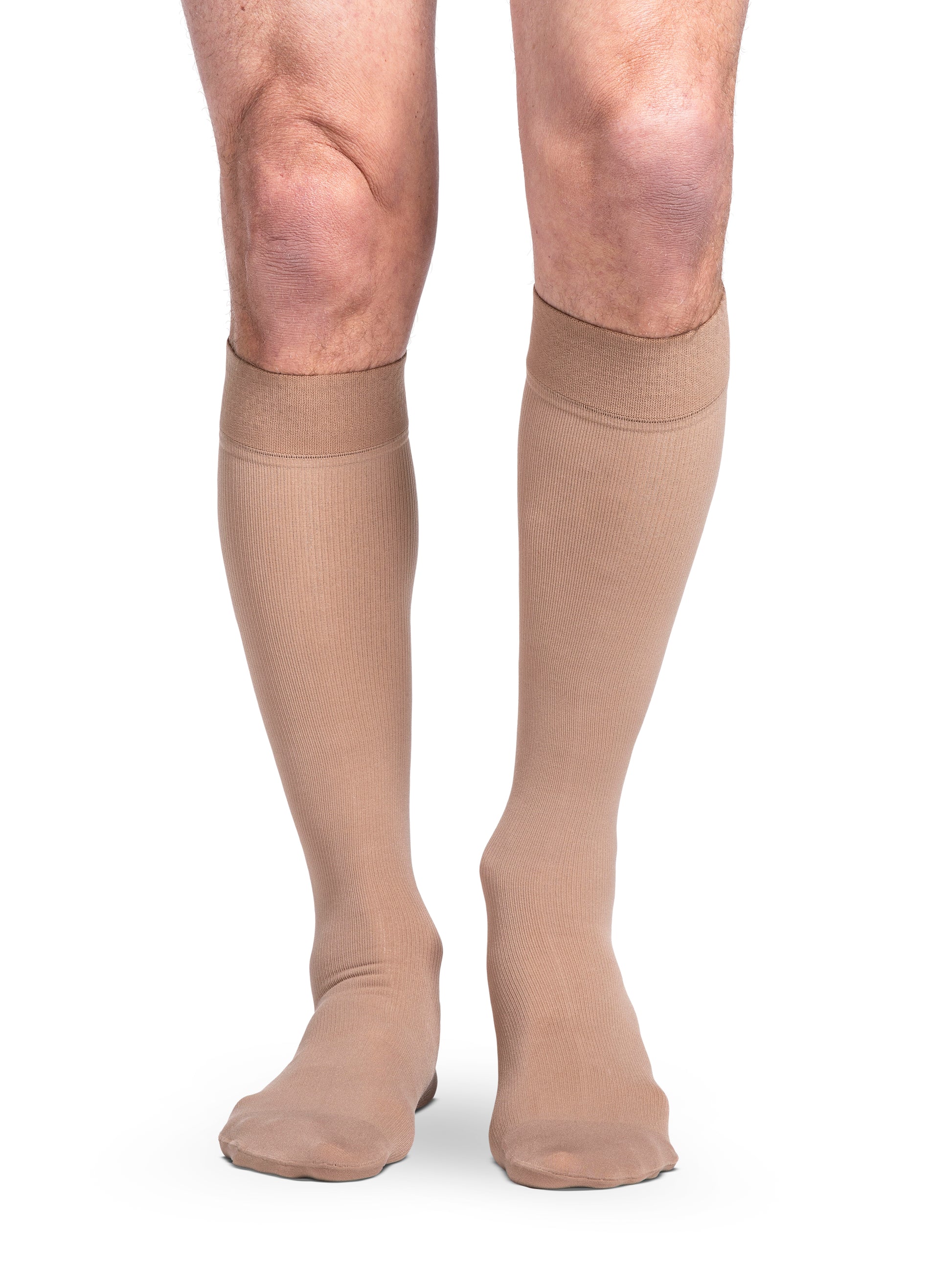 Sigvaris Men's Essential Cotton Calf with Grip-Top 20-30mmHg Men's Closed Toe