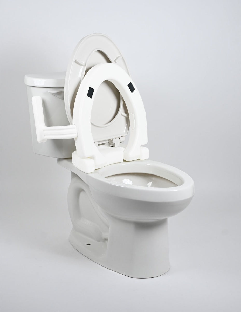2″ Hinged Raised Toilet Seat with Handles — MOBB Home Health Care, front view