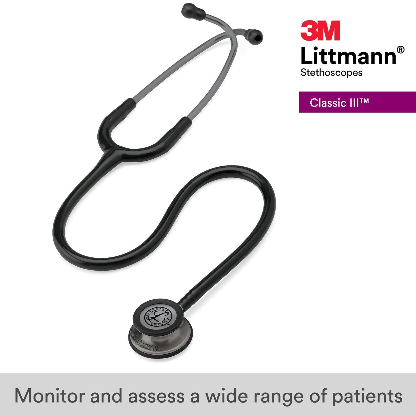 Littmann Classic III Stethoscope: Black & Smoke 5811