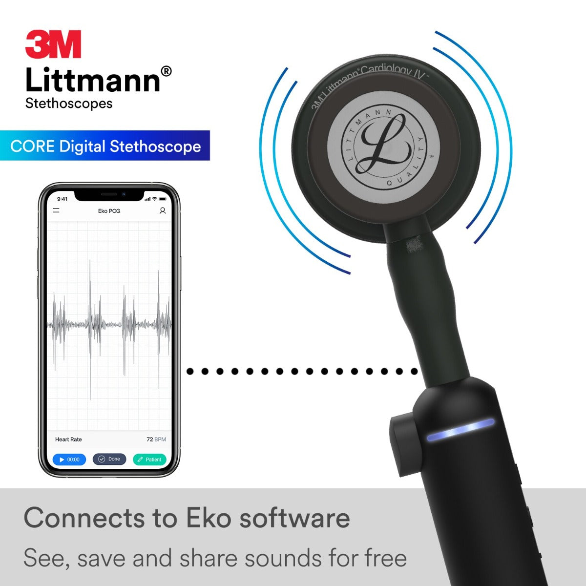 3M™ Littmann® CORE Digital Stethoscope - Black 8480
