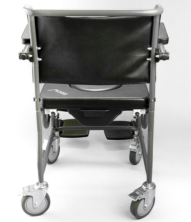 4 Way Padded Steel Commode Chair w/Wheels — MOBB Home Health Care, alternate angle