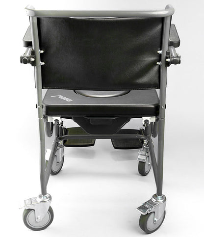 4 Way Padded Steel Commode Chair w/Wheels — MOBB Home Health Care, alternate angle