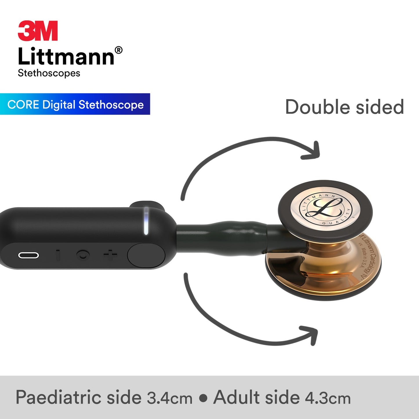 Littmann CORE Digital Stethoscope - 8870 High Polish Copper & Black