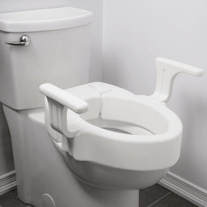 4″ Hinged Raised Toilet Seat with Handles — MOBB Home Health Care, side profile