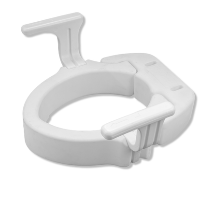 4″ Hinged Raised Toilet Seat with Handles — MOBB Home Health Care, detail view