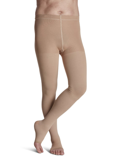 Sigvaris Men's Natural Rubber Pantyhose Open-Toe 30-40mmHg