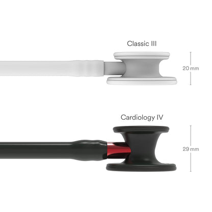 Littmann Cardiology IV Diagnostic Stethoscope: Black & Black - Red Stem 6200