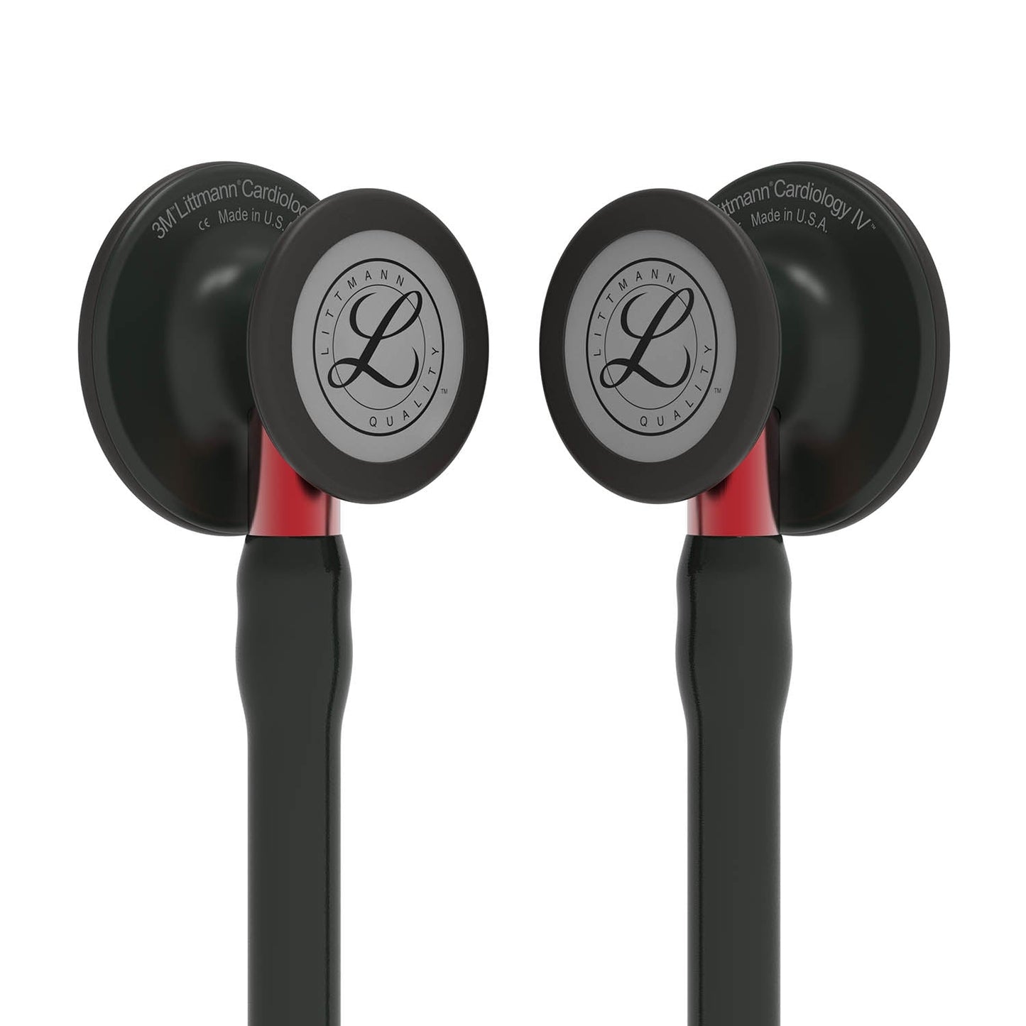 Littmann Cardiology IV Diagnostic Stethoscope: Black & Black - Red Stem 6200