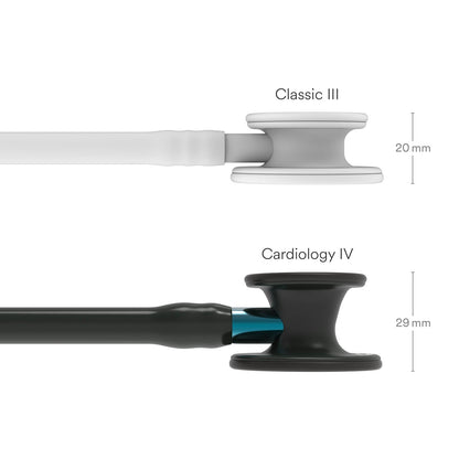 Littmann Cardiology IV Diagnostic Stethoscope: Black & Black - Blue Stem 6201