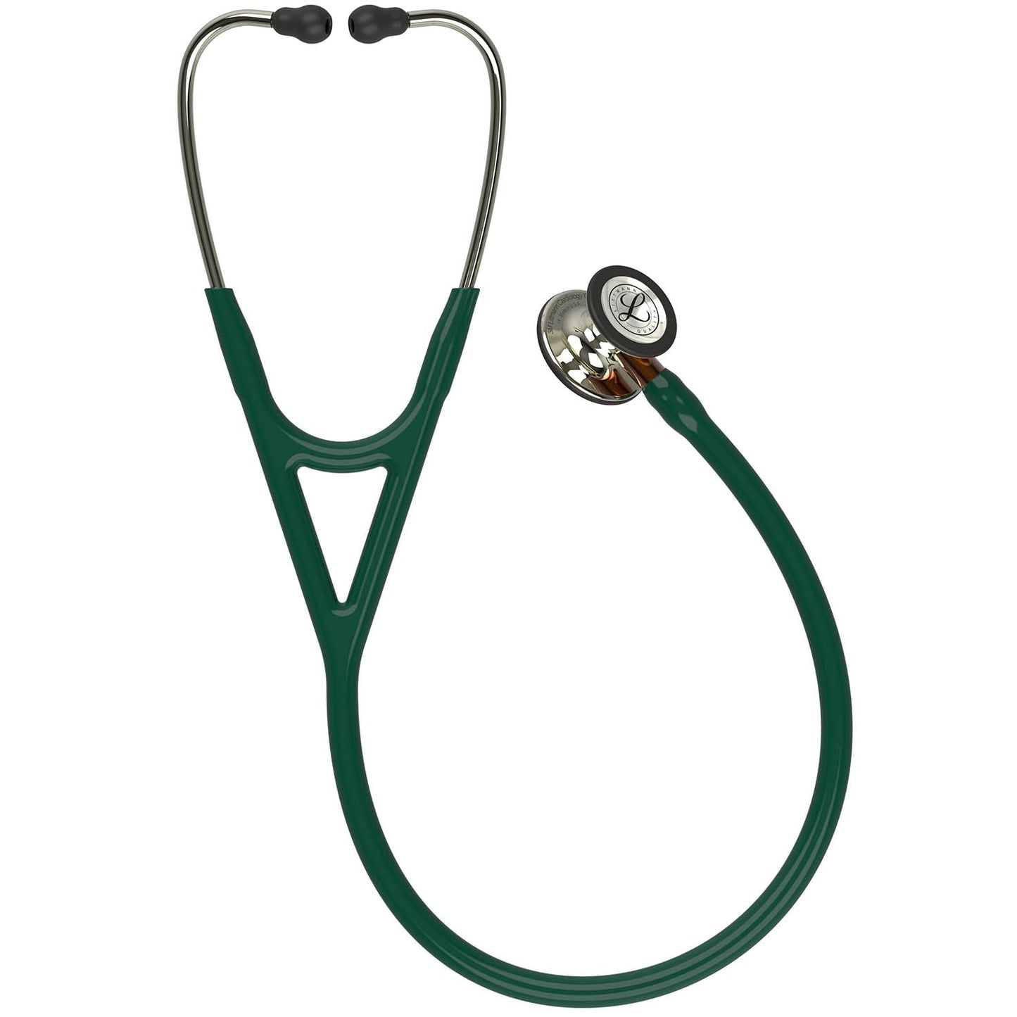 Littmann Cardiology IV Diagnostic Stethoscope: Polished Champagne & Hunter Green - Orange Stem 6206