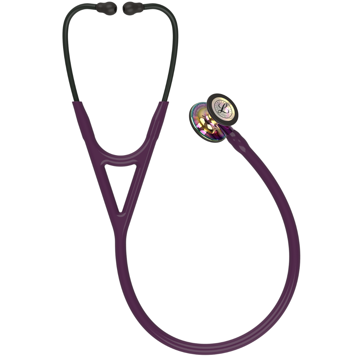 Littmann Cardiology IV Diagnostic Stethoscope: Polished Rainbow & Plum - Violet Stem 6239