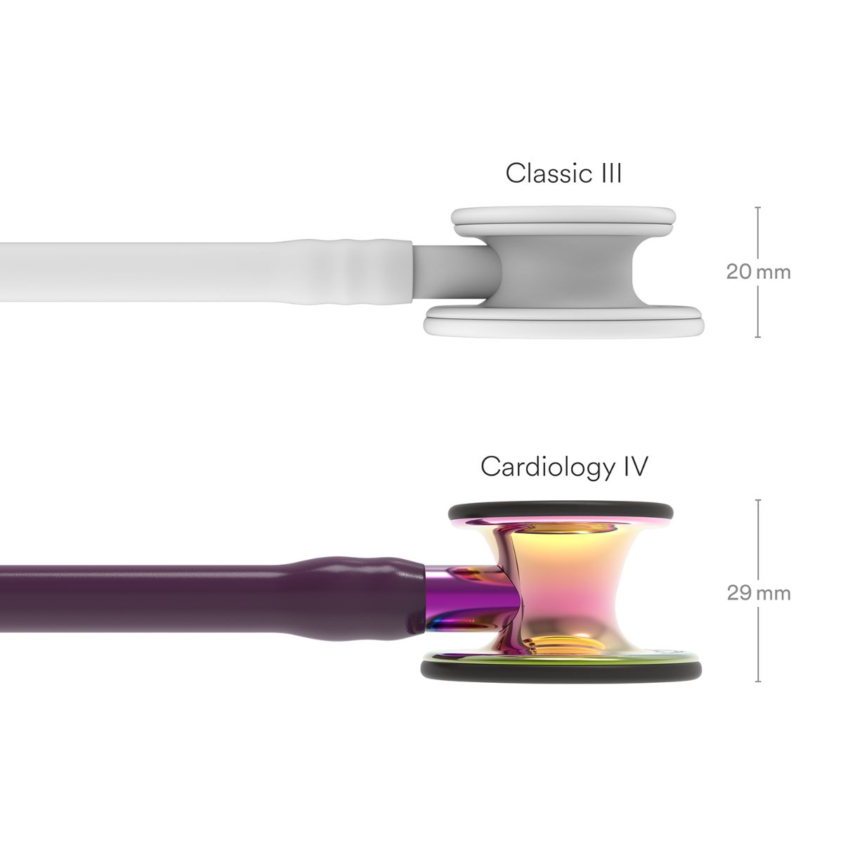 Littmann Cardiology IV Diagnostic Stethoscope: Polished Rainbow & Plum - Violet Stem 6239
