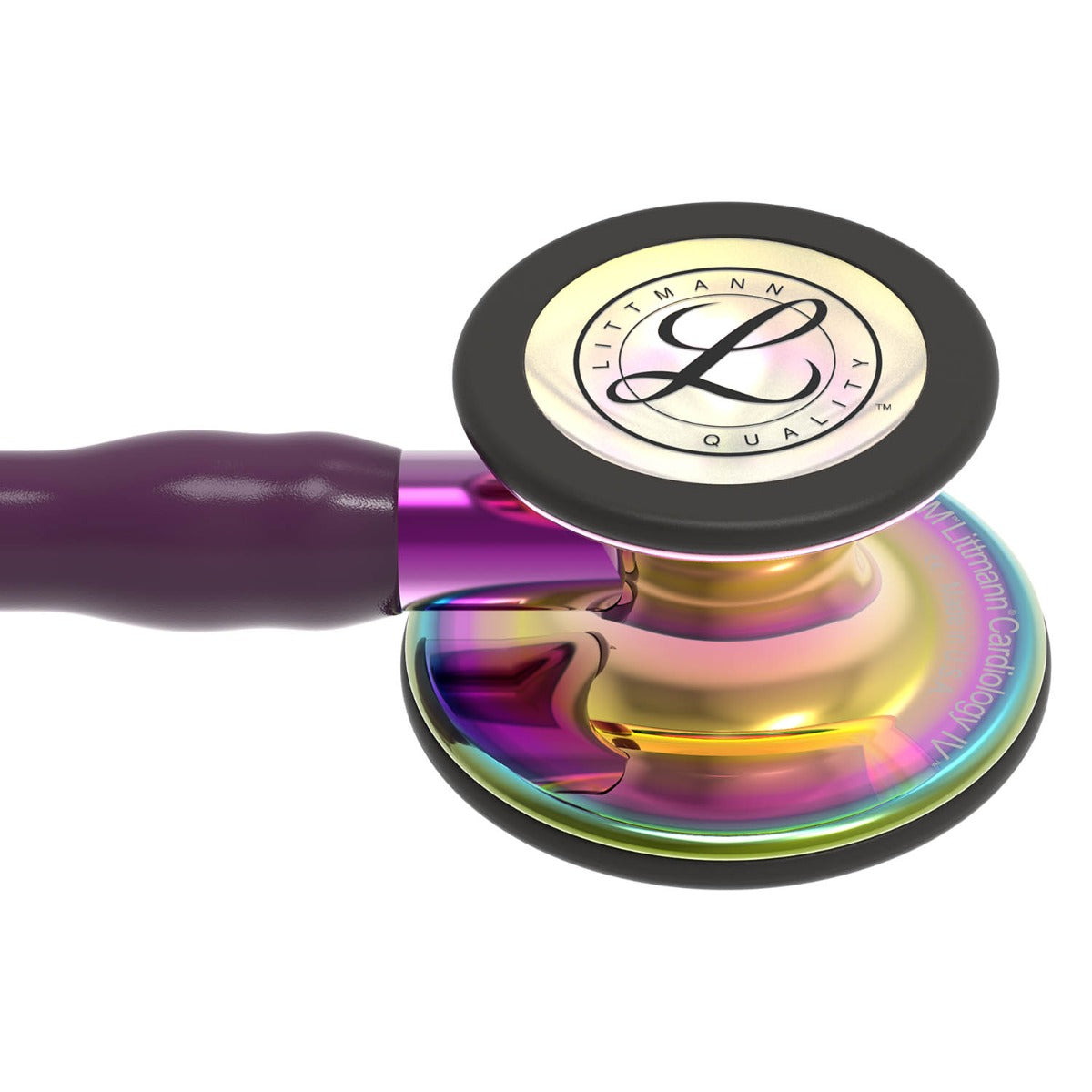 Littmann Cardiology IV Diagnostic Stethoscope: Polished Rainbow & Plum - Violet Stem 6239