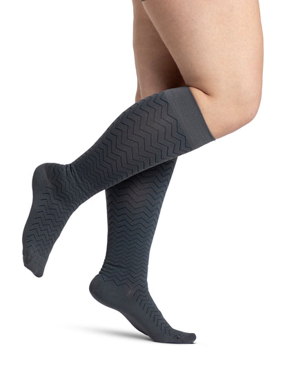 Sigvaris 830 Microfiber Pattern Compression Socks 20-30 mmHg Calf High for Female Closed Toe