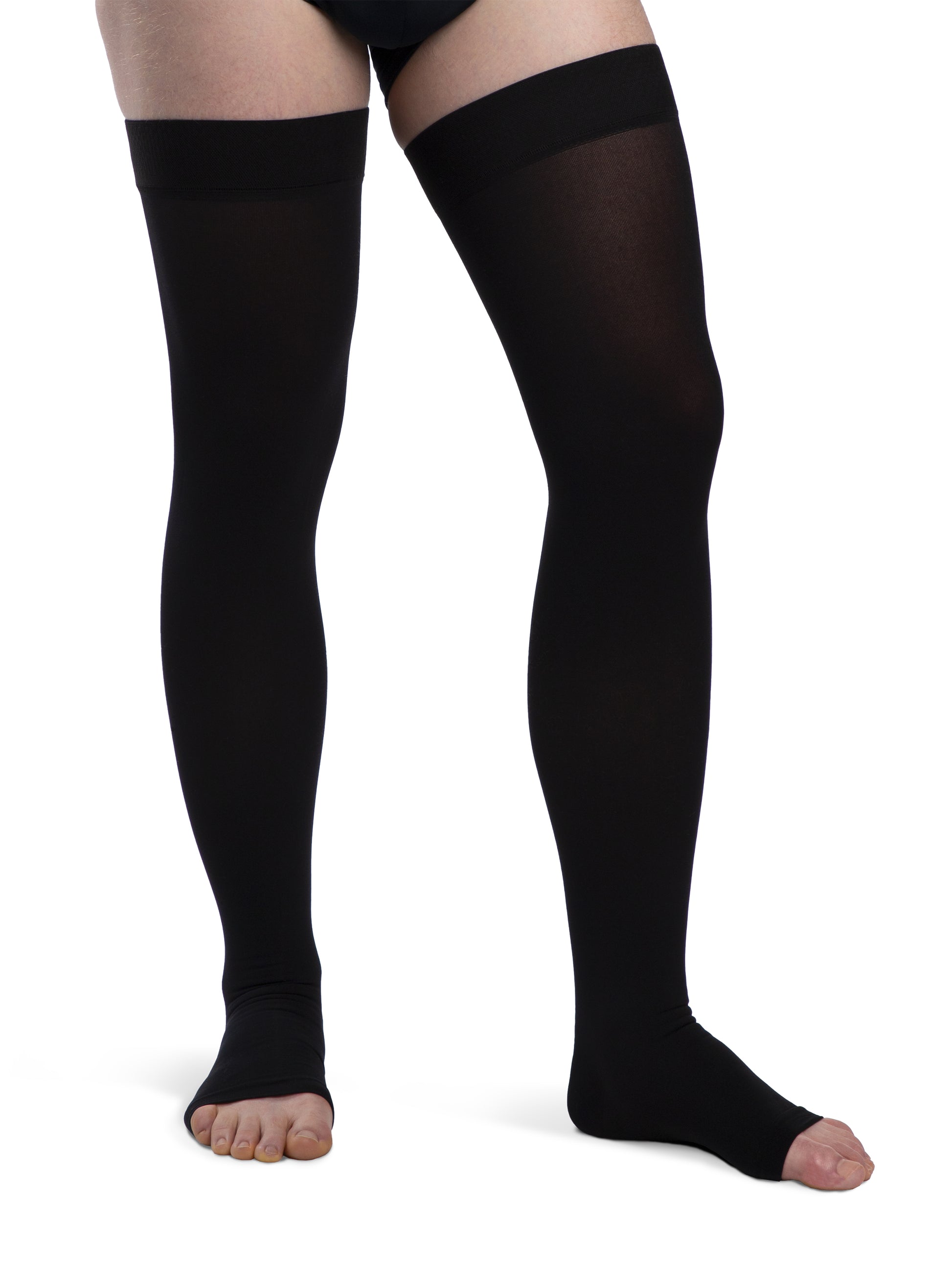 Sigvaris Men's Essential Opaque Thigh-High Open-Toe 20-30mmHg
