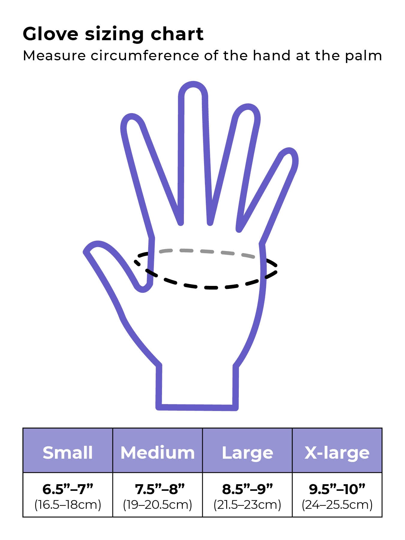 Sigvaris LATEX FREE GLOVES XLG DOZEN** size chart