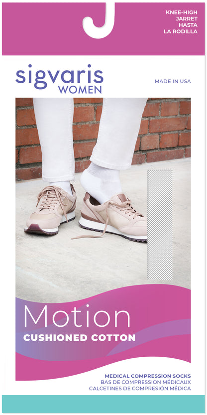 Sigvaris Women's Motion Cushioned Cotton Calf 20-30mmHg Women's Closed Toe