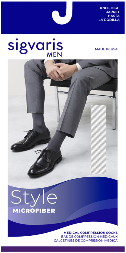 Sigvaris Men's Style Microfiber Calf 20-30mmHg Men's Closed Toe