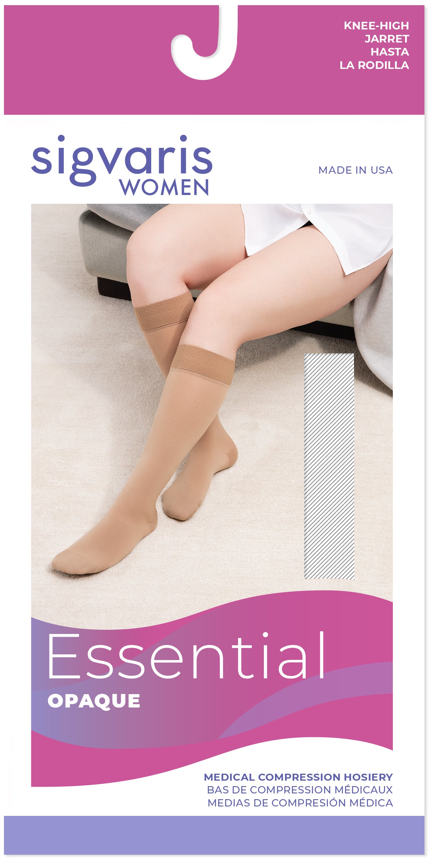 Sigvaris Women's Essential Opaque Calf 20-30mmHg Women's Closed Toe