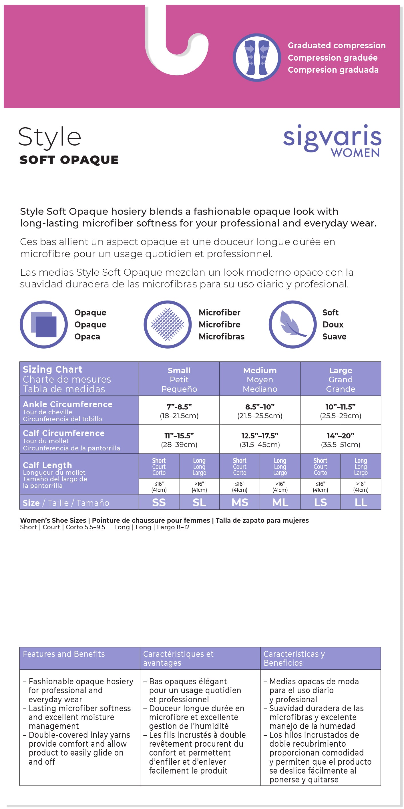 Sigvaris Women's Style Soft Opaque Calf Open-Toe 15-20mmHg