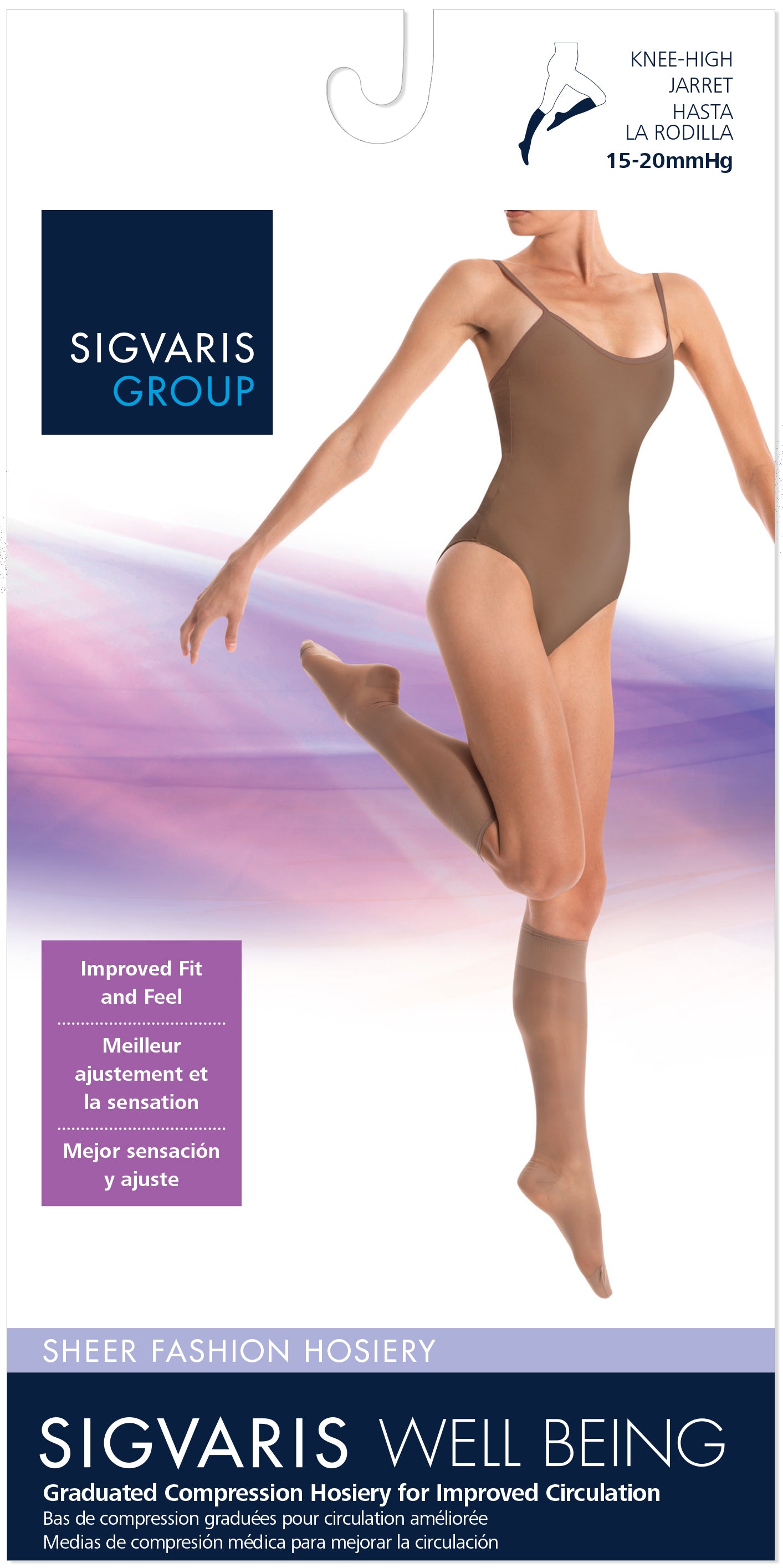 Sigvaris Women's Sheer Fashion Calf 15-20mmHg Closed