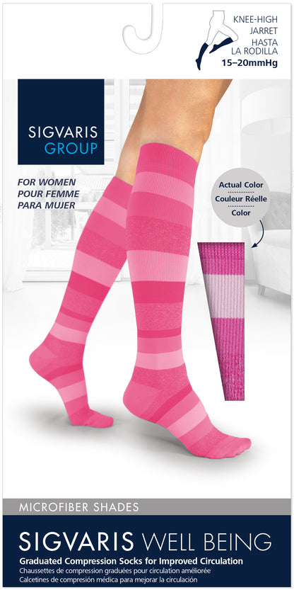 Sigvaris 140 Microfiber Shades Compression Socks 15-20 mmHg Calf High For Women Closed Toe