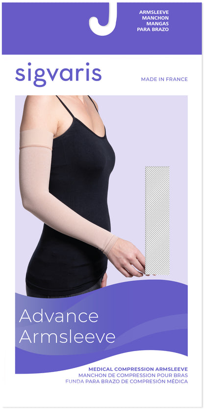 Sigvaris 912 Advance Arm Sleeve With Gauntlet 20-30 mmHg With Grip Top Plus