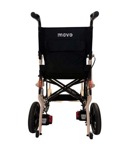 Movo Cloud Carbon beige wheelchair showing seat and backrest detail