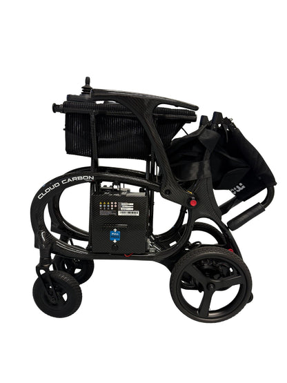 Movo Cloud Carbon black wheelchair detail of seat and armrest