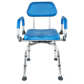 EZee Life CH2075 Swivel Shower Chair – 360° Swivel Seat, Padded Flip-Up Arms, Height Adjustable Legs for Bath Safety & Easy Transfers Ezee Life