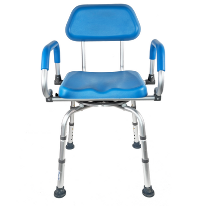 EZee Life CH2075 Swivel Shower Chair – 360° Swivel Seat, Padded Flip-Up Arms, Height Adjustable Legs for Bath Safety & Easy Transfers Ezee Life
