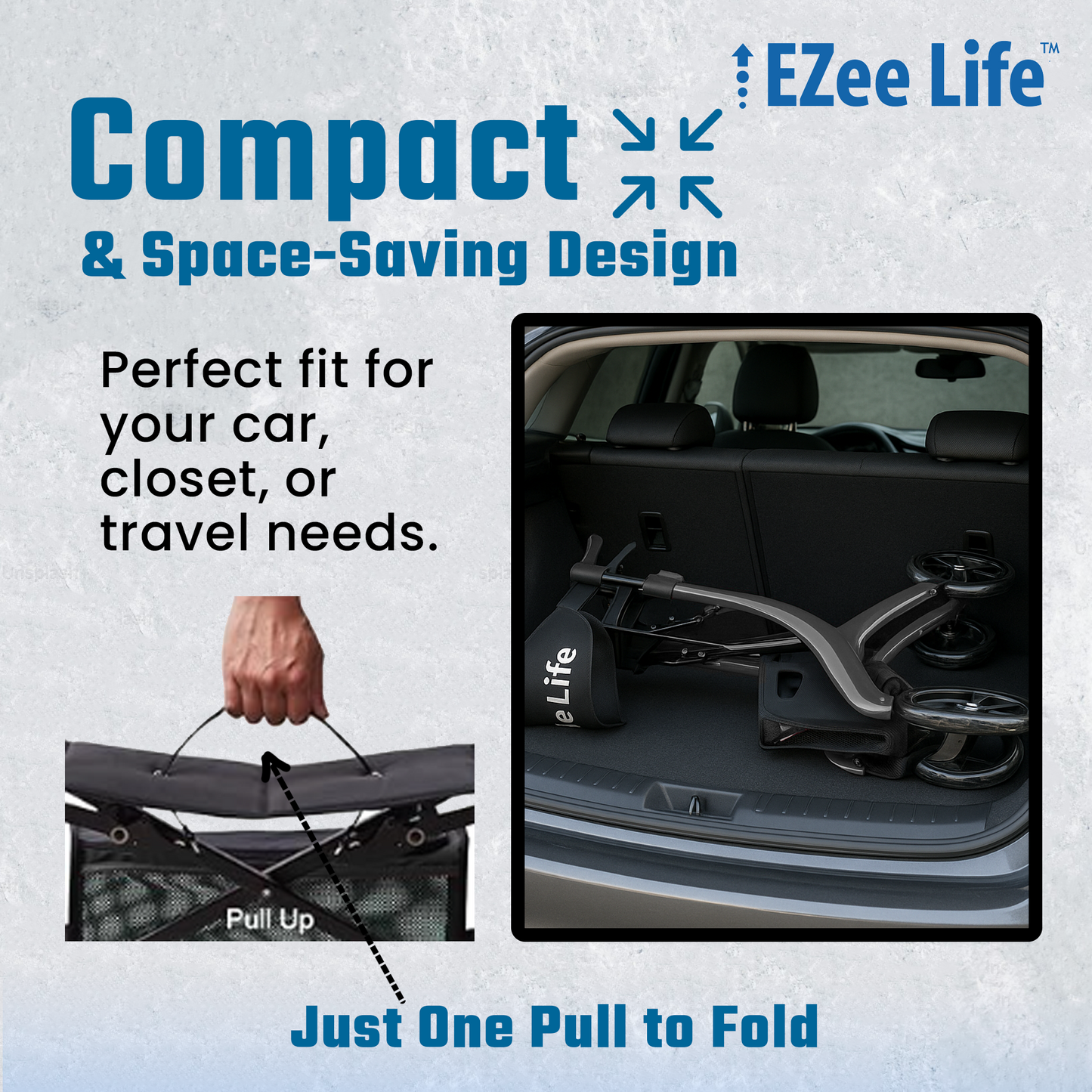EZee Life Folding Rollator Walker – Lightweight, Height-Adjustable Mobility Aid