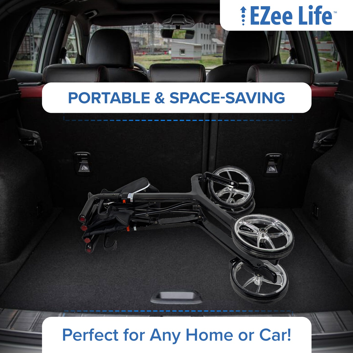 EZee Life Carbon Fiber Lightweight Rollator - 5.8 kgs/13 lbs
