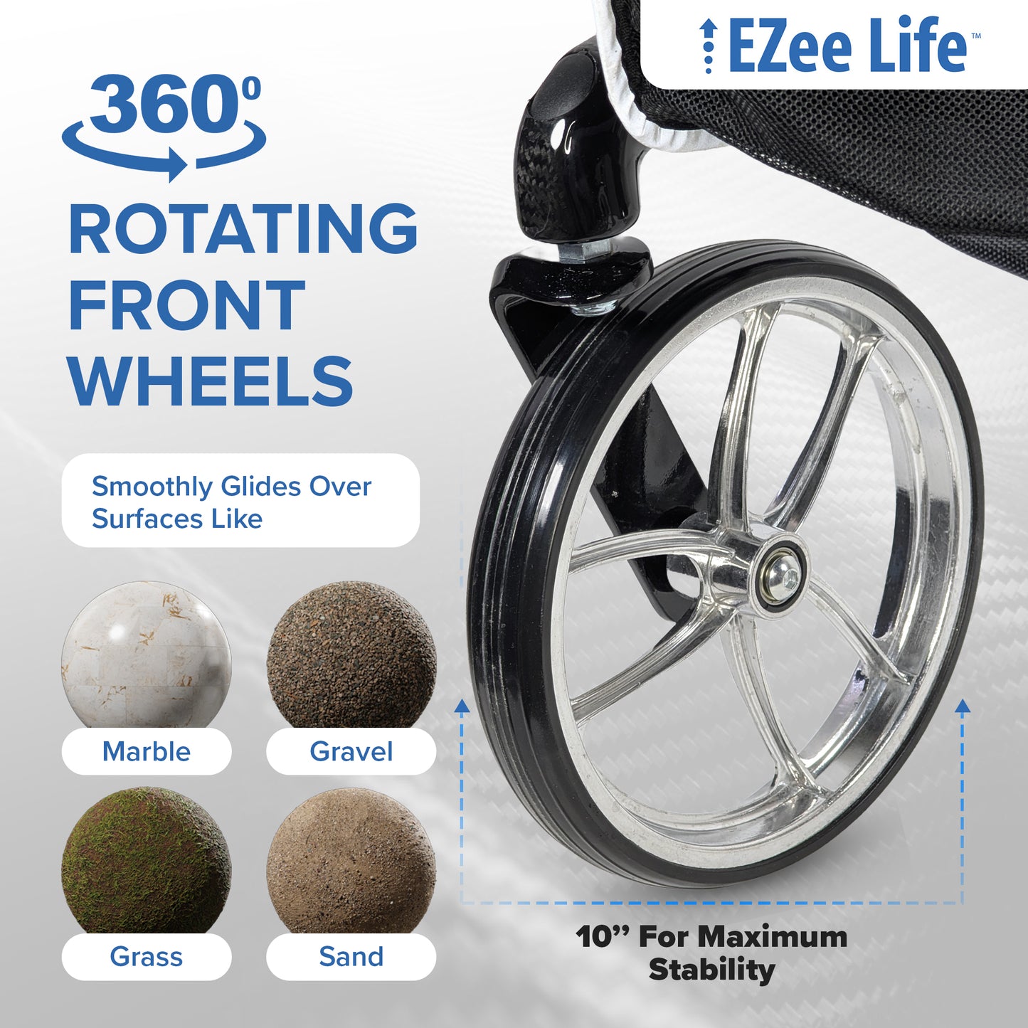 EZee Life Carbon Fiber Lightweight Rollator - 5.8 kgs/13 lbs