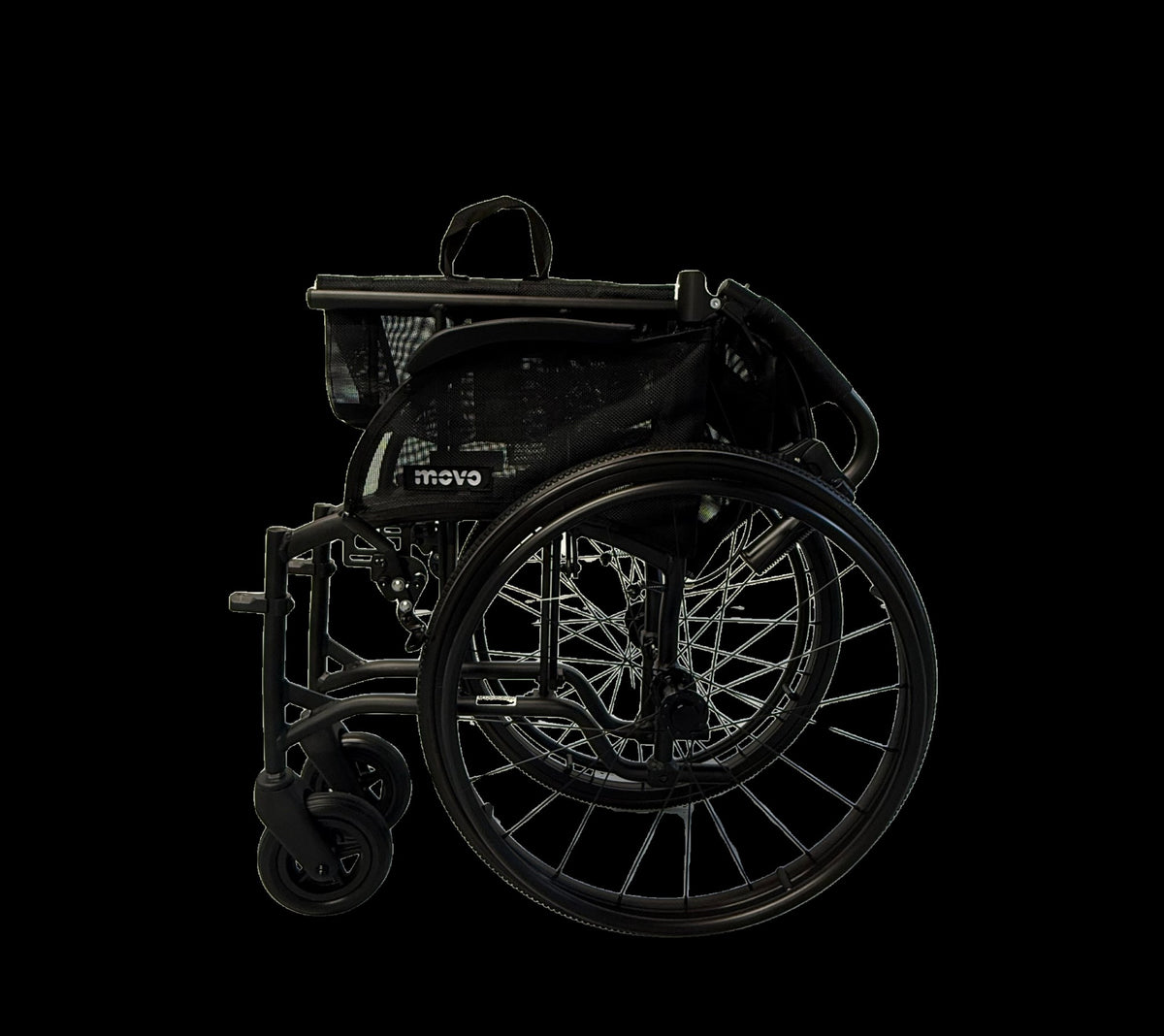 Movo M3 Lite with backrest folded down for storage