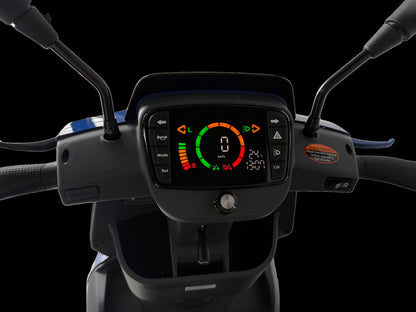 Movo MACH tiller and digital instrument display, detail view