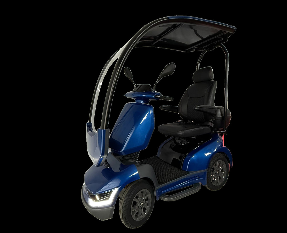 Movo MACH in Blue with canopy, full side view