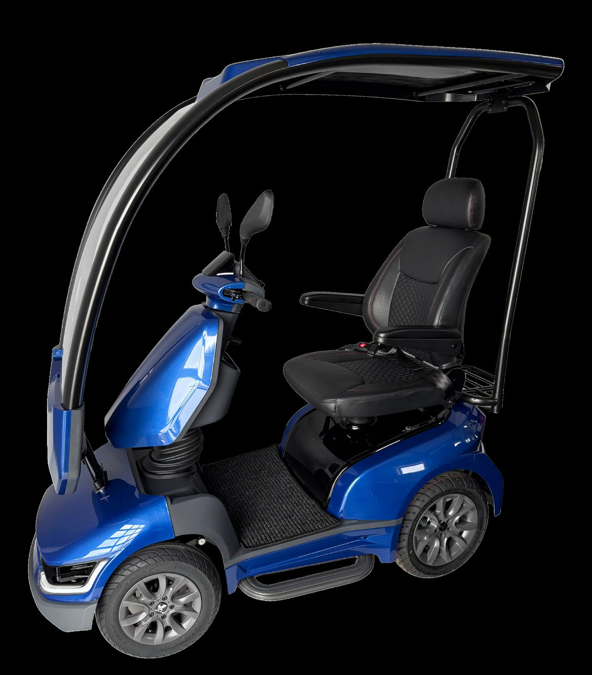 Movo MACH in Blue, side profile with hard-top canopy fitted