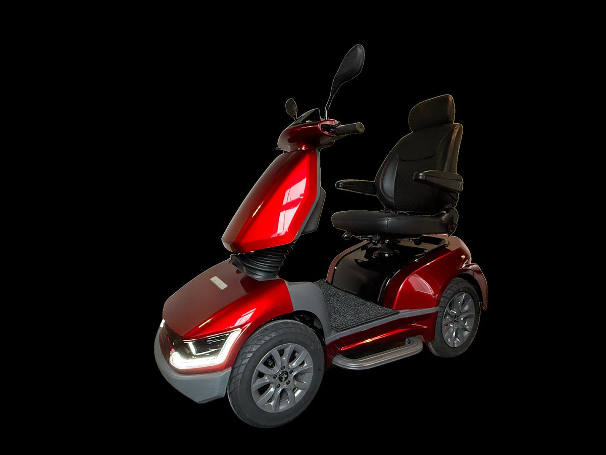 Movo MACH in Red, three-quarter view without canopy