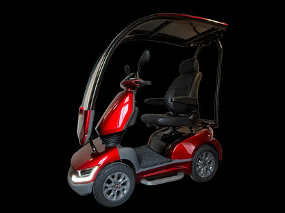 Movo MACH in Red with hard-top canopy, side profile