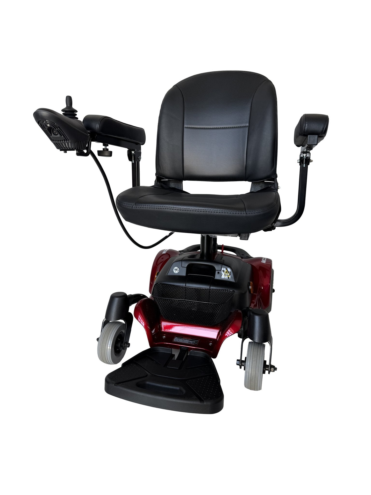 Heartway Moon power wheelchair in red, front three-quarter view