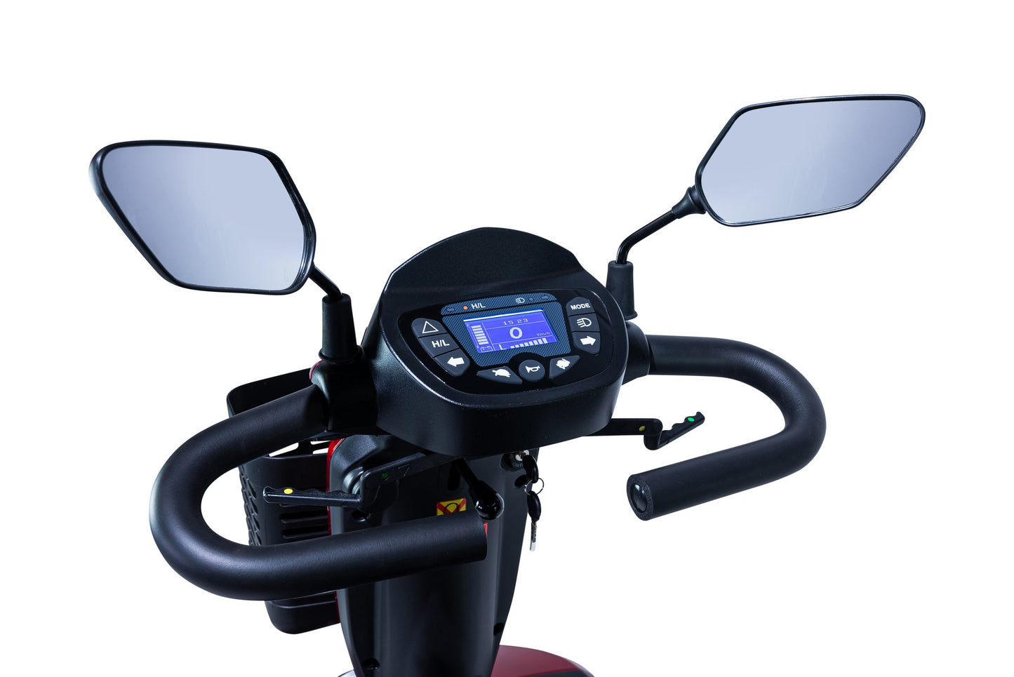 Movo Sutton tiller with dual mirrors and oversized foam handlebars